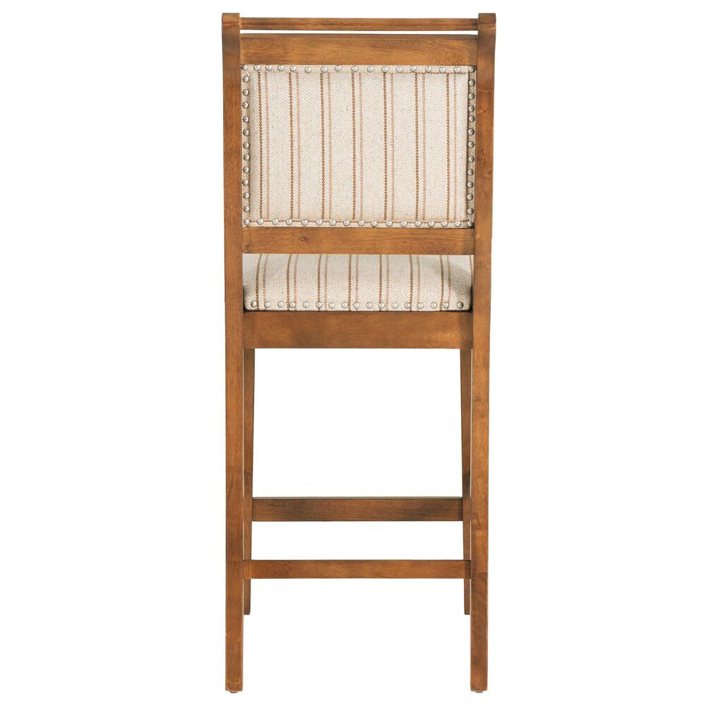 Linon Home Decor Emmy 26" Counter Stool with Tan Cushion in Cherry, , large