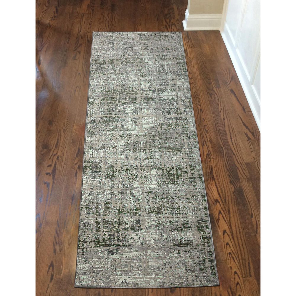 Radici USA Livigno Abstract 2&#39;2&quot; x 7&#39;7&quot; Green Area Rug, , large