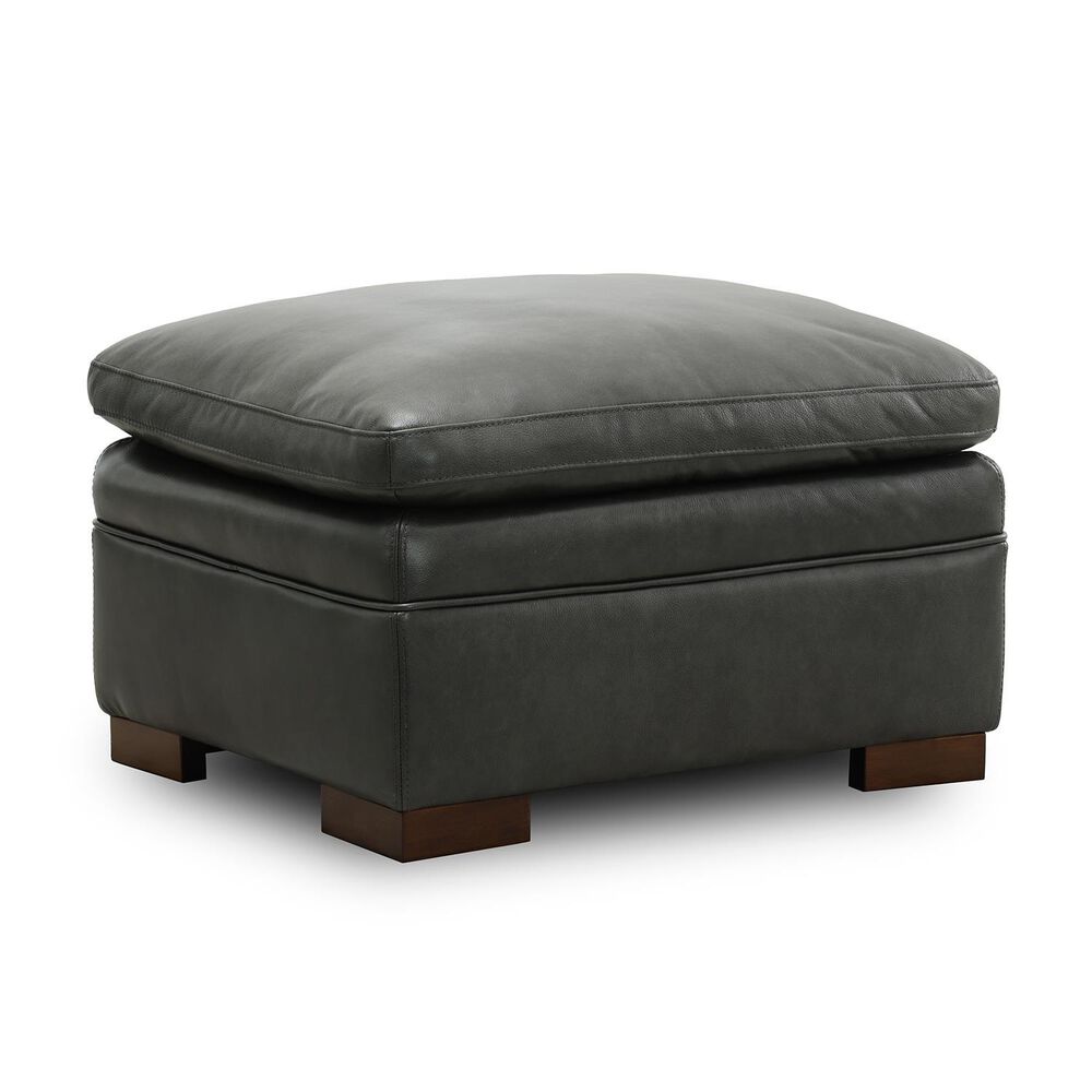 Sienna Designs Leather Ottoman in Maverick Charcoal Grey, , large