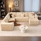 HOMLUX HOMLUX Modular Corduroy Sectional Sofa with Right Chaise, U Shaped Cloud Couch Set in Beige, , large