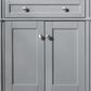 James Martin Vanities Brittany 72" Double Bathroom Vanity in Urban Gray with 3 cm White Zeus Quartz Top and Rectangular Sinks, , large