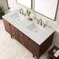 James Martin Vanities Amberly 60" Double Bathroom Vanity in Mid-Century Walnut with 3 cm Lime Delight Quartz Top and Rectangular Sinks, , large