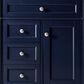 James Martin Vanities Brittany 30" Single Bathroom Vanity in Victory Blue with 3 cm Victorian Silver Quartz Top and Rectangular Sink, , large