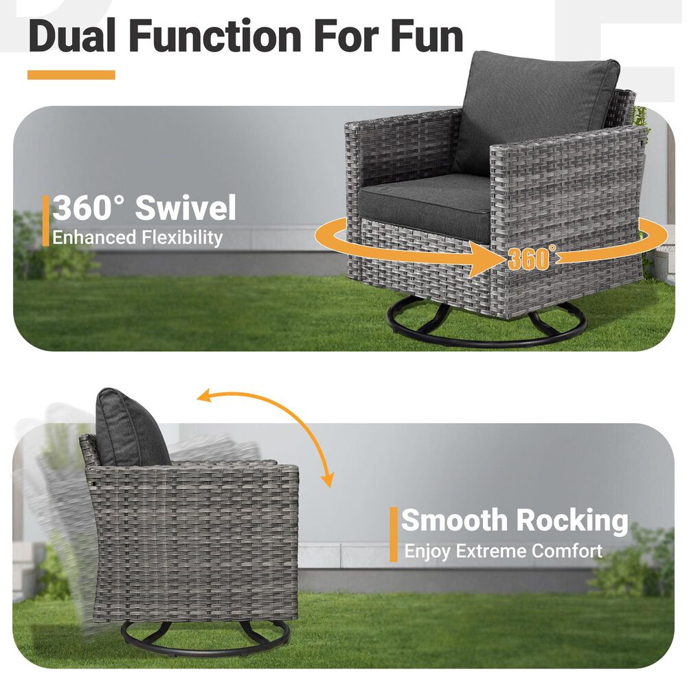 HOMLUX 7 Piece Outdoor Patio Set in Orange, , large