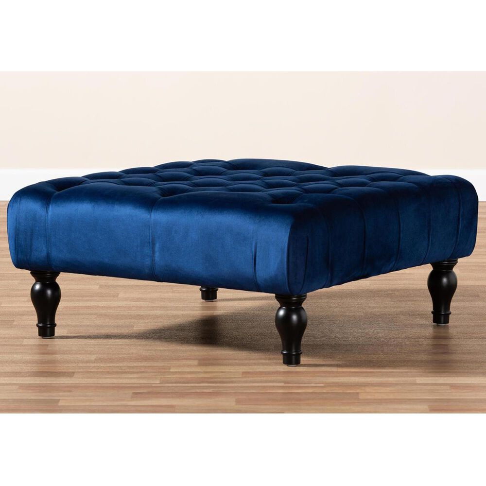 Baxton Studio Keswick Cocktail Ottoman in Royal Blue, , large