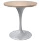 Leisuremod LeisureMod Verve Collection 27 Round Dining Table, White Base with Light Natural Wood MDF Top, , large