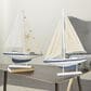 Maple and Jade Sail Boat Decorative Sculpture in Distressed White, Blue, Yellow and Red (Set of 2), , large