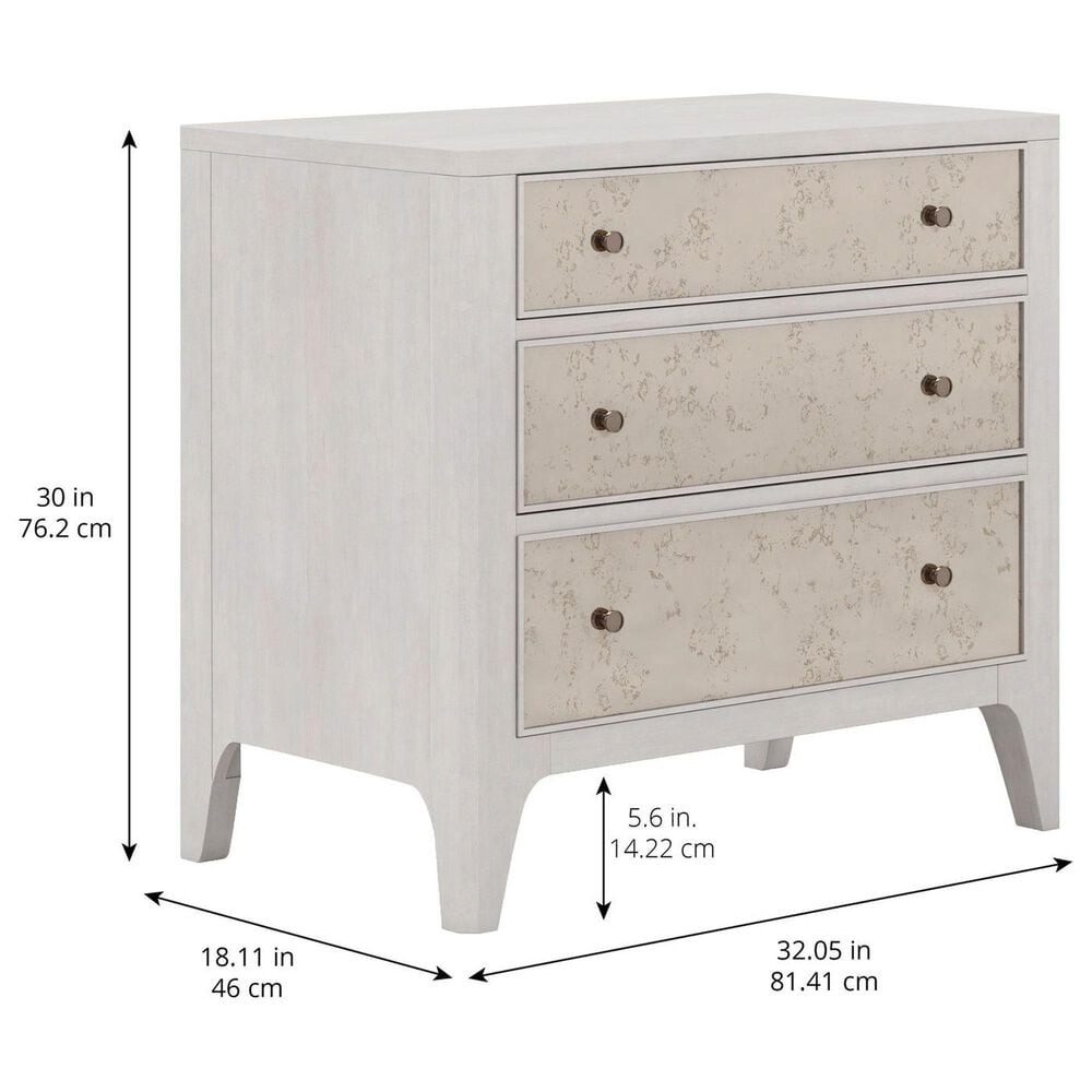 Vantage Mezzanine 3 Drawer Mirrored Nightstand in Dove Gray, , large
