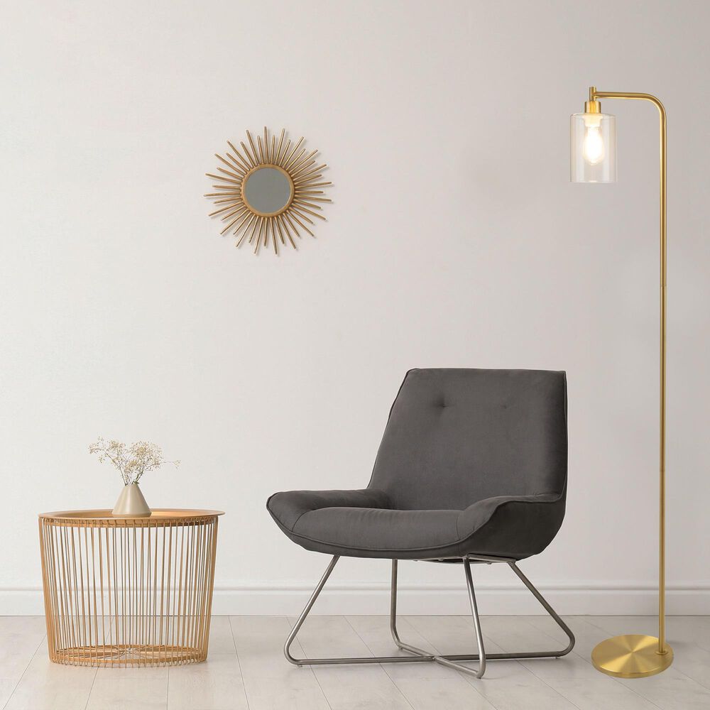 Timberlake 65" Modern Floor Lamp with LED Edison Bulb in Gold, , large