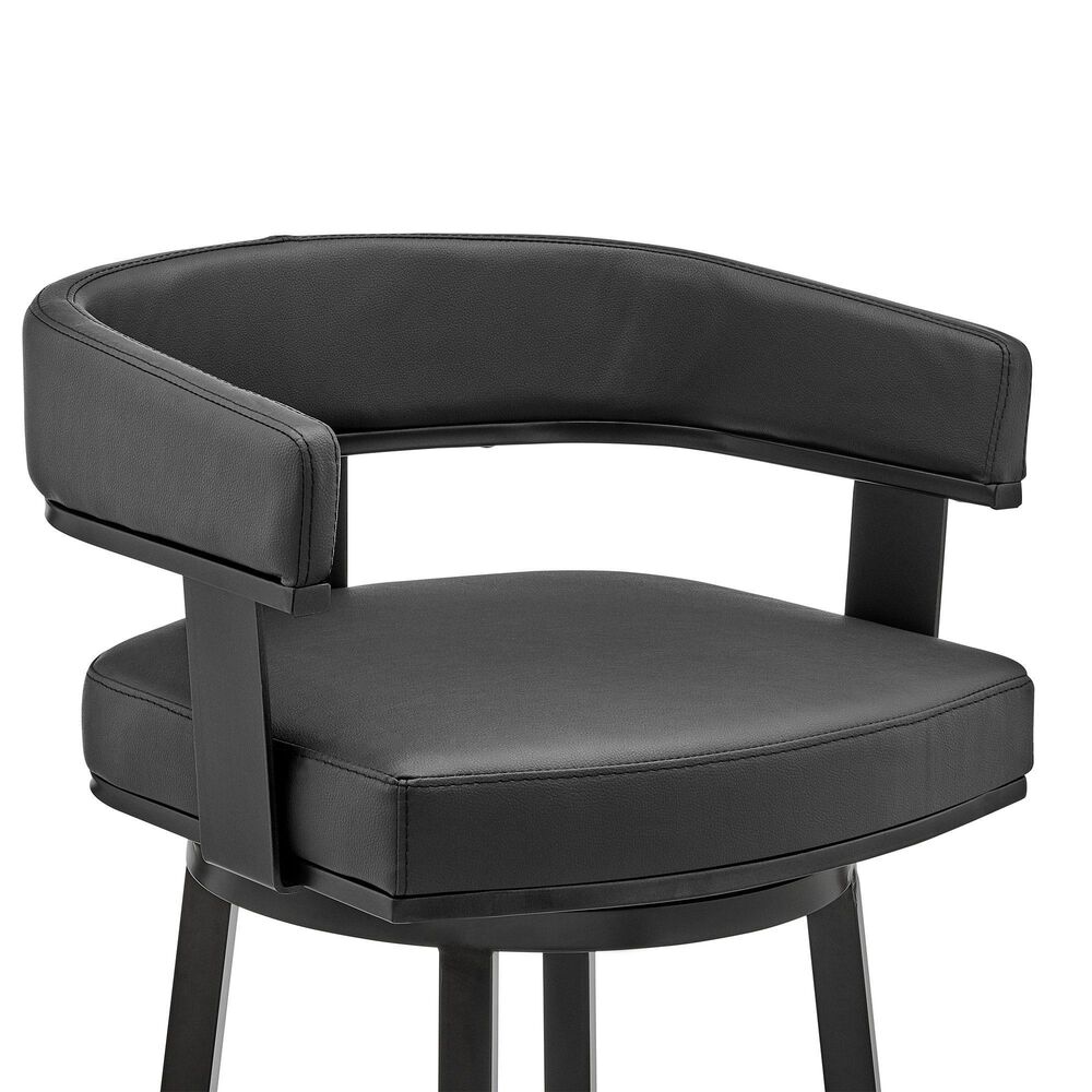 Armen Living Cohen 26&quot; Swivel Counter Stool in Black, , large