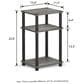 HOMLUX 3-Tier End Table in French Oak and Black, , large