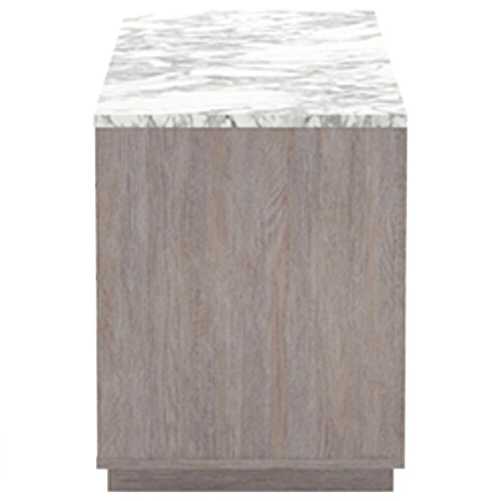 Sauder East Rock Single Pedestal Desk in Ashen Oak and White, , large