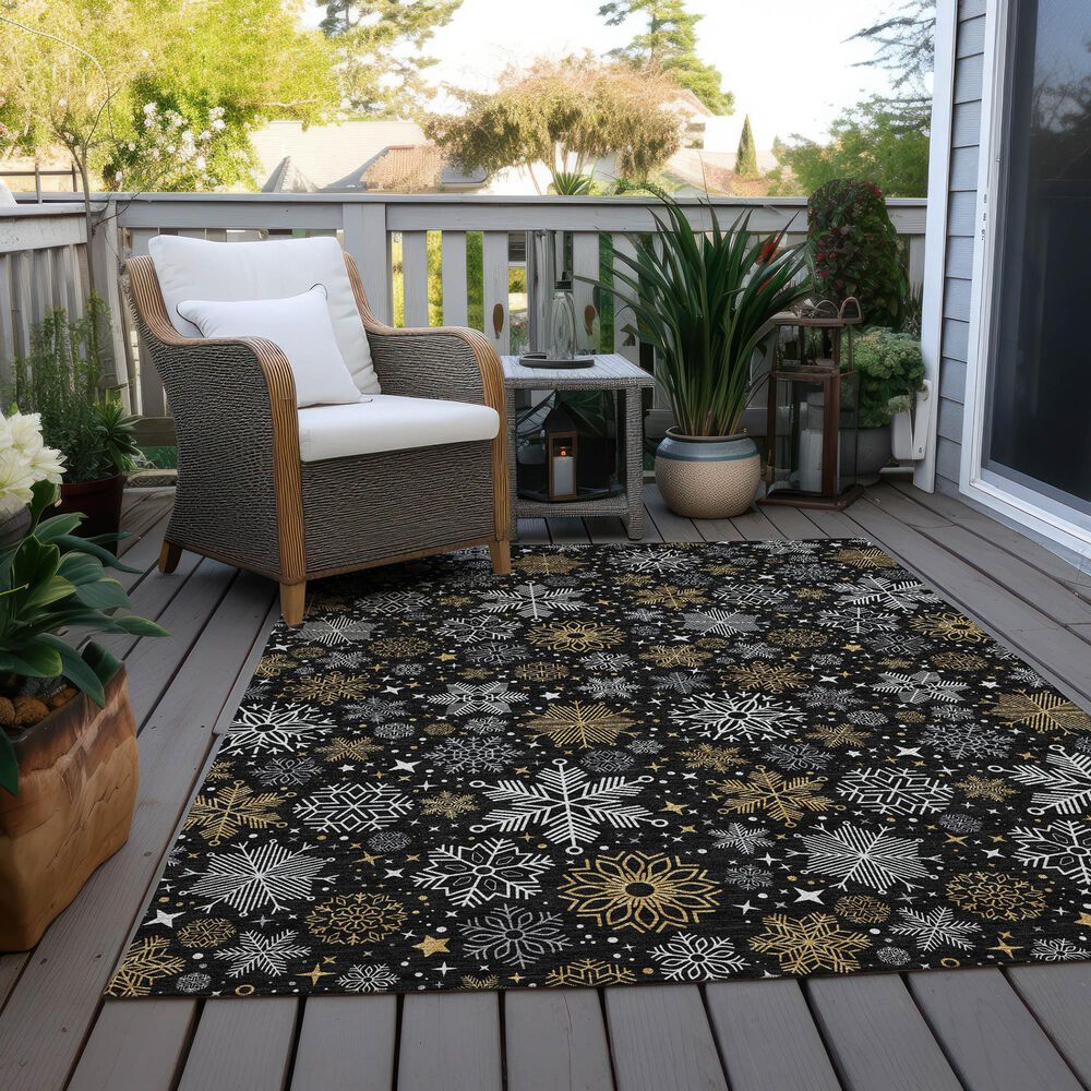 Dalyn Rug Company Wonderland WN31 3&#39; x 5&#39; Black Indoor/Outdoor Area Rug, , large