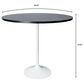 Leisuremod LeisureMod Verve Collection Modern Bar Height Table White Base with 36 Round Black Marbelized Sintered Stone Top, , large