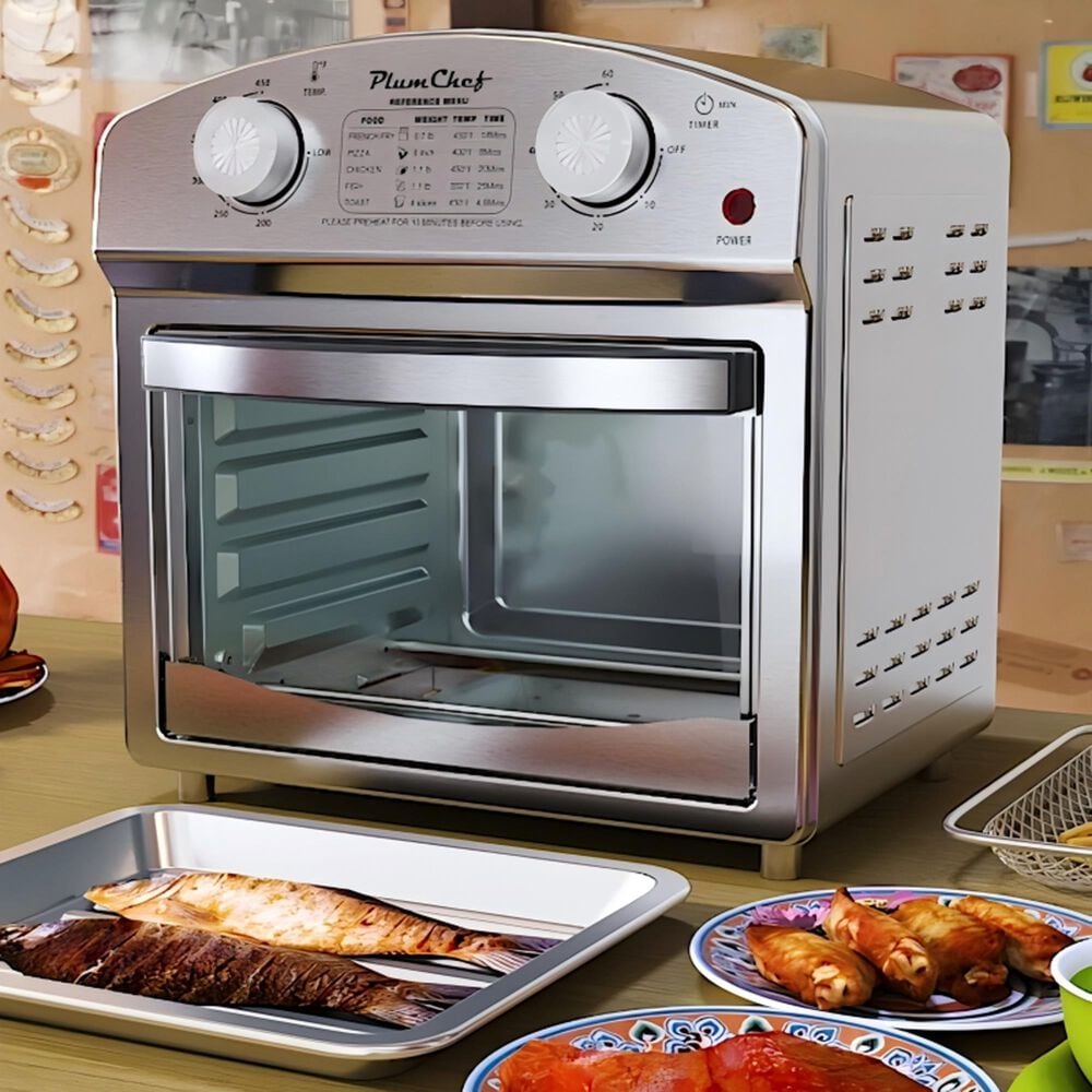 HOMLUX 12.5 Qt 7-In-1 Convection Toaster Oven in Silver, , large