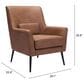 Zuo Modern Ontario Accent Chair in Vintage Brown and Gold, , large