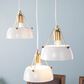 Southern Enterprises Renmarco 3-Light Cluster Pendant in Antique Brass and White, , large