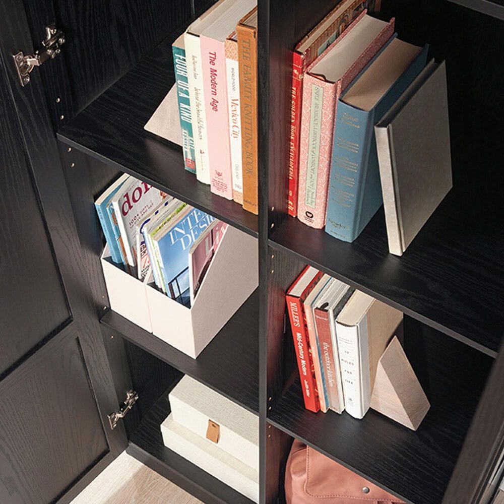 Sauder Select Collection 2-Door Storage Cabinet with Shelves in Black, , large