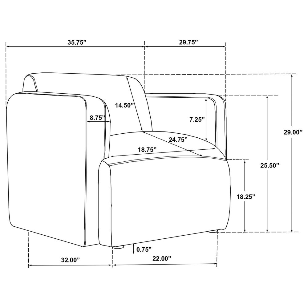 Coaster Dorset Accent Arm Chair in Brown, , large