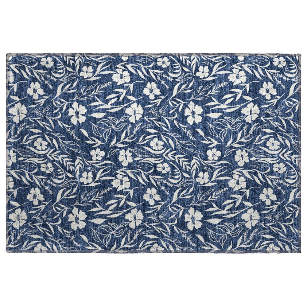 Dalyn Rug Company Soft Essentials Floral Navy 2"6" x 3"10" Indoor/Outdoor Area Rug, , large