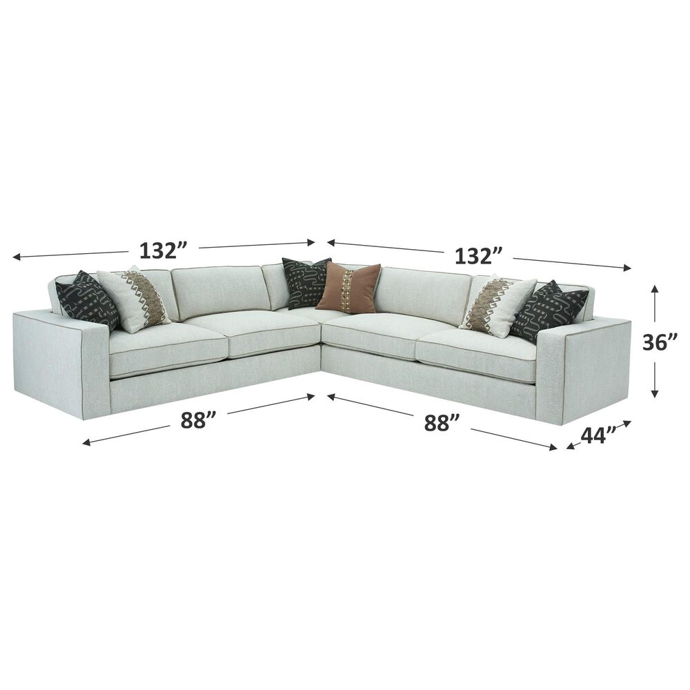Massoud Furniture Max 3-Piece Stationary L-Shaped Sectional in Frey Oat, , large