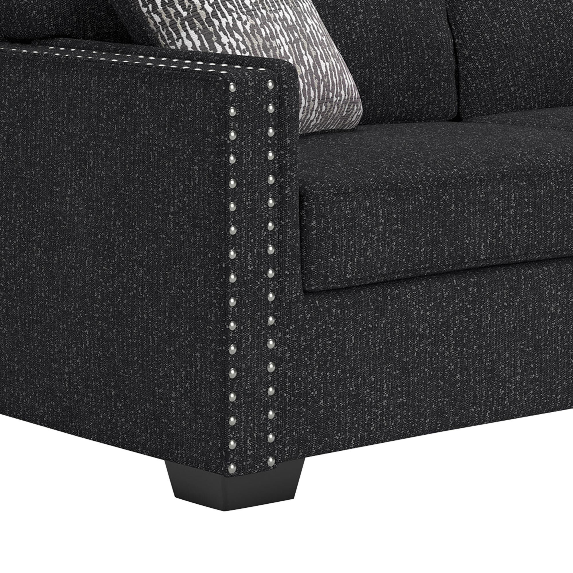 Ashley Jasmine Peaks Stationary Sofa in Coal