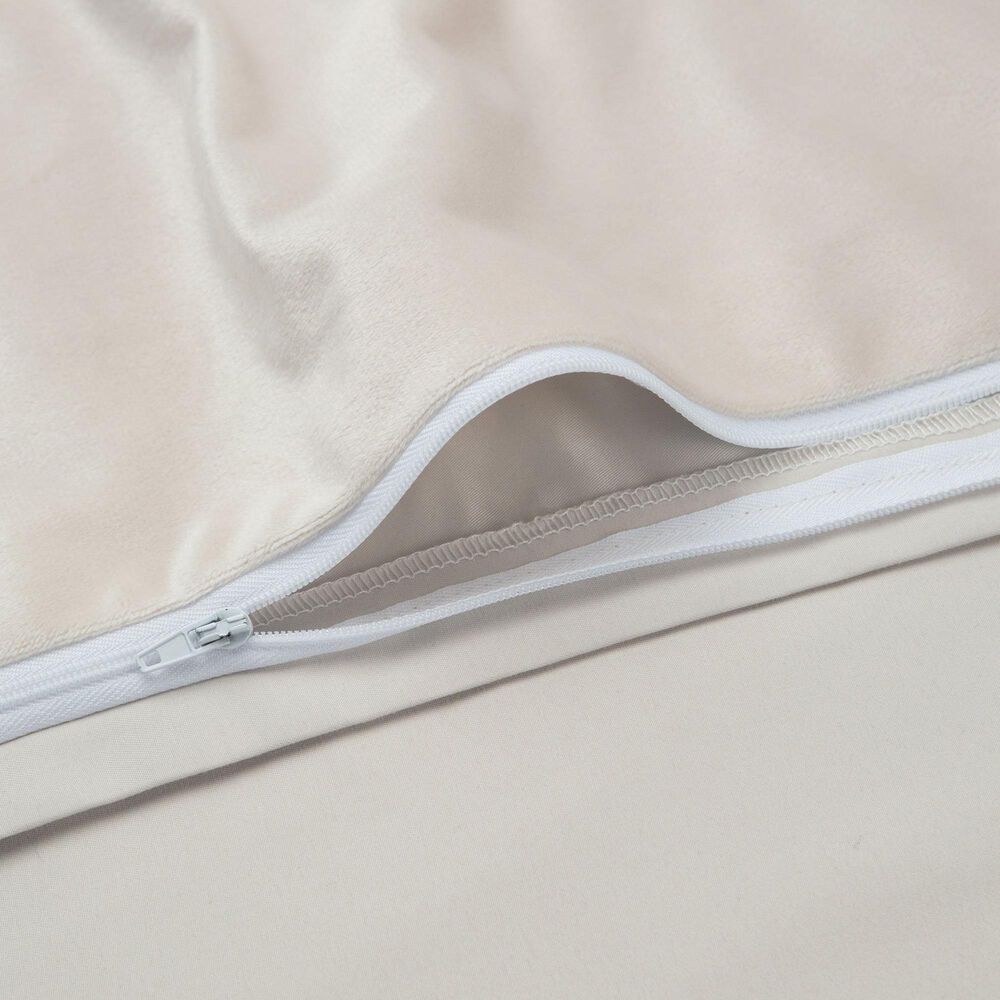 3-Piece Queen Velvet Duvet Set in Ivory, , large