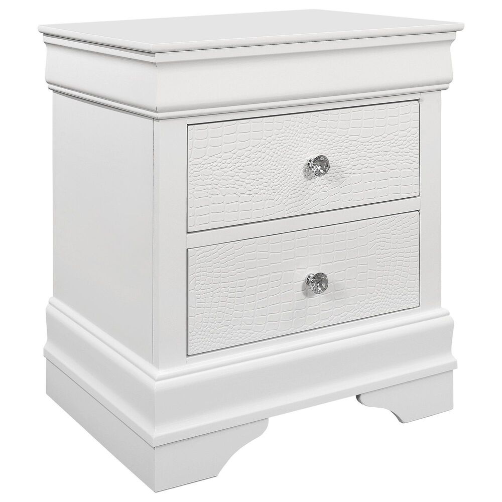 Global Furniture USA Pompei 2-Drawer Nightstand in Metallic White, , large