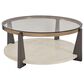 Ashley Frazwa Round Cocktail Table in Grayish Brown, Gold and Clear, , large