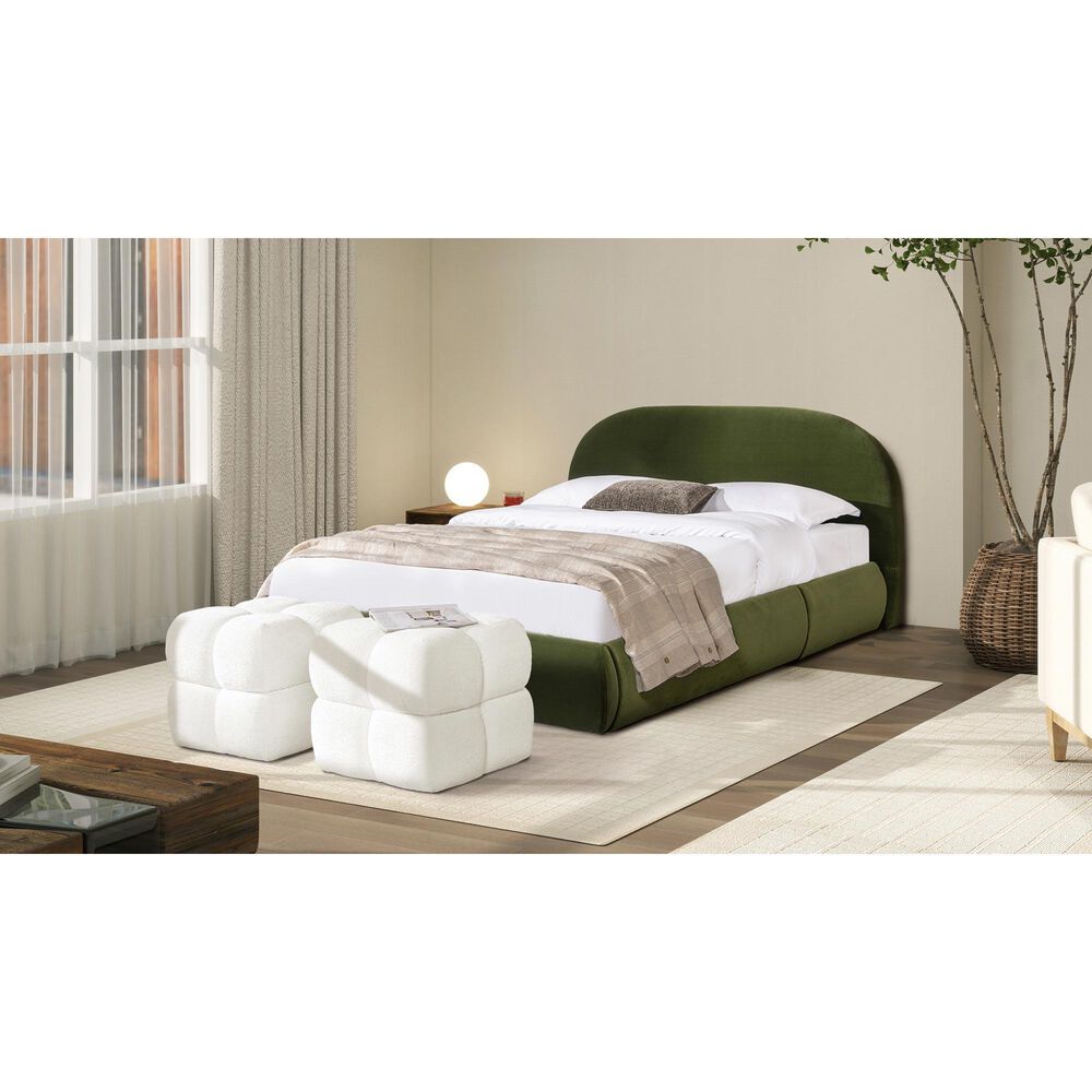 Jennifer Taylor Home Pixel Pouf Ottoman in Almond White, , large