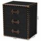 Baxton Studio Mallison 3-Drawer End Table in Black and Brown, , large