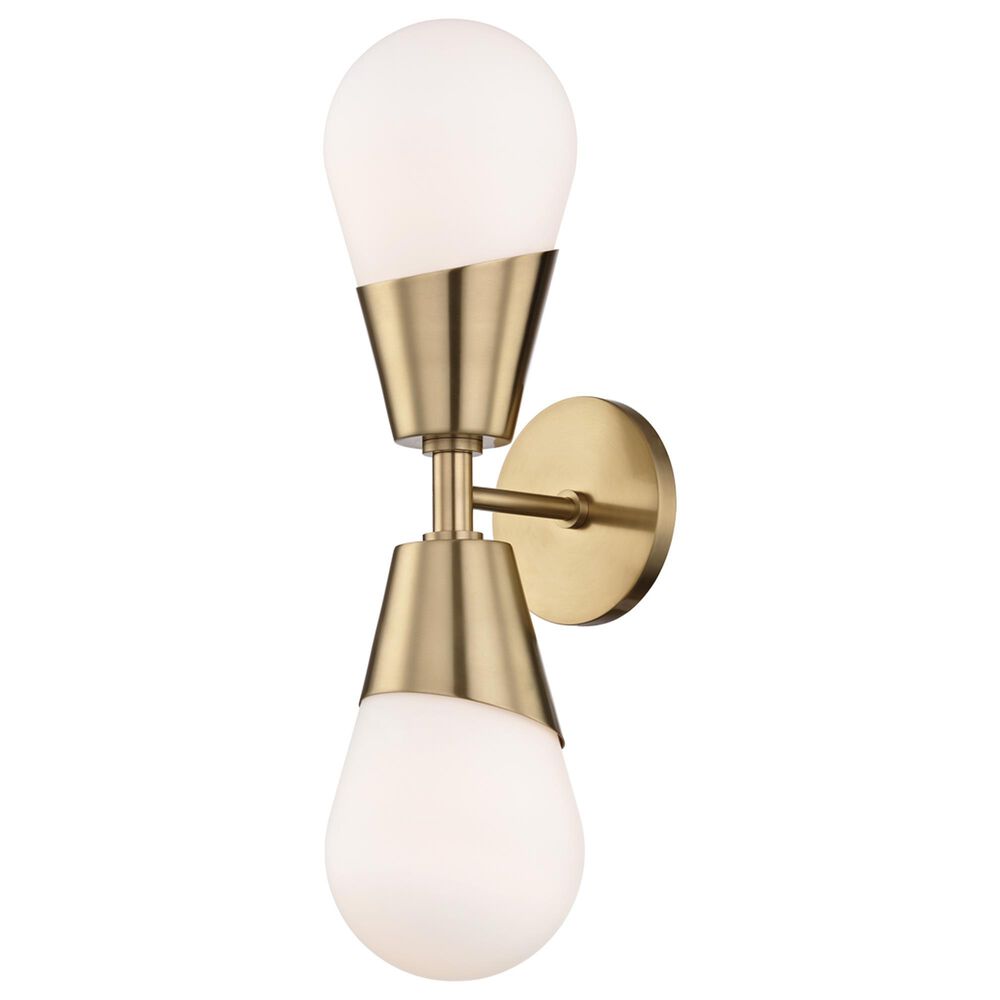 Mitzi Lighting Cora 2-Light Wall Sconce in Aged Brass, , large