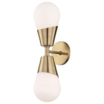 Mitzi Lighting Cora 2-Light Wall Sconce in Aged Brass, , large
