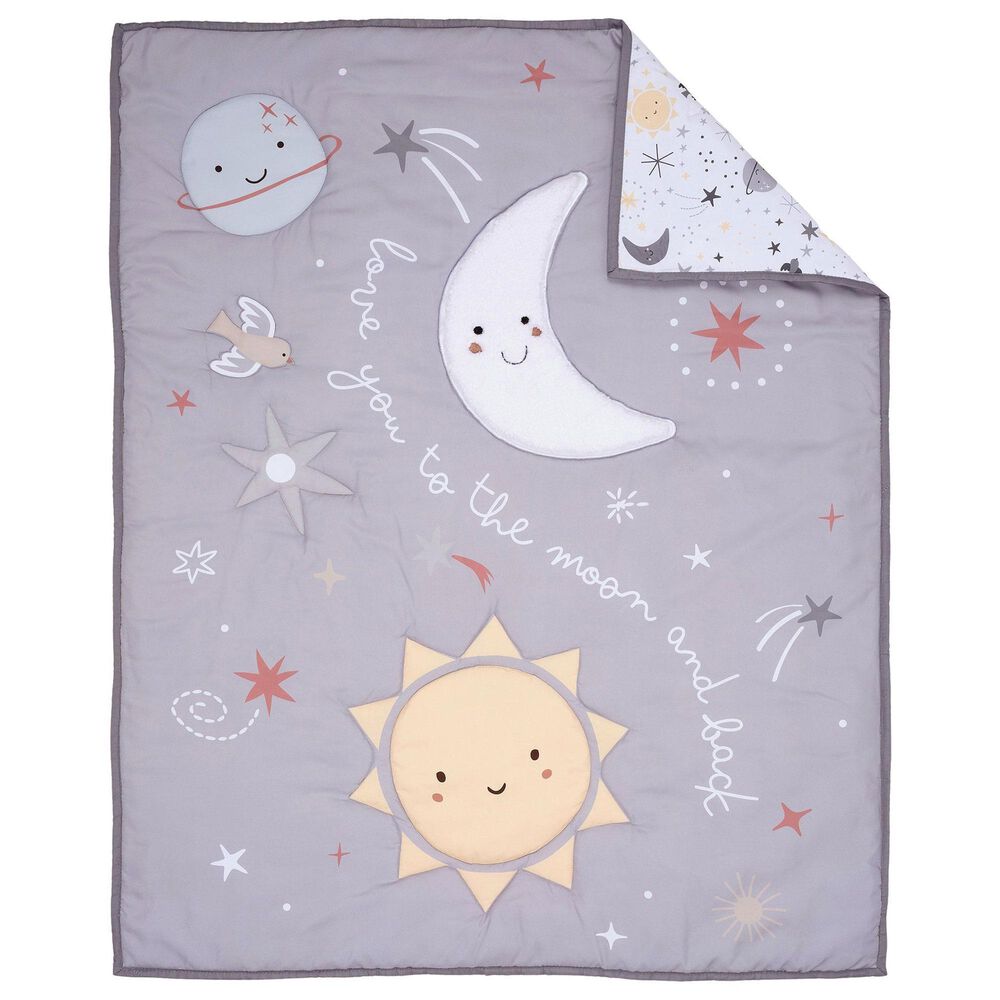 Lambs and Ivy Little Star 3-Piece Baby Crib Bedding Set in Gray, White, Yellow and Multicolor, , large
