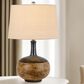 Cal Lighting Yuma Ceramic Table Lamp in Terra Cotta and Black, , large