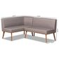 Baxton Studio Odessa 2-Piece Dining Nook Bench Set in Walnut Brown, , large