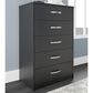 Ashley Finch 5-Drawer Chest in Black, , large