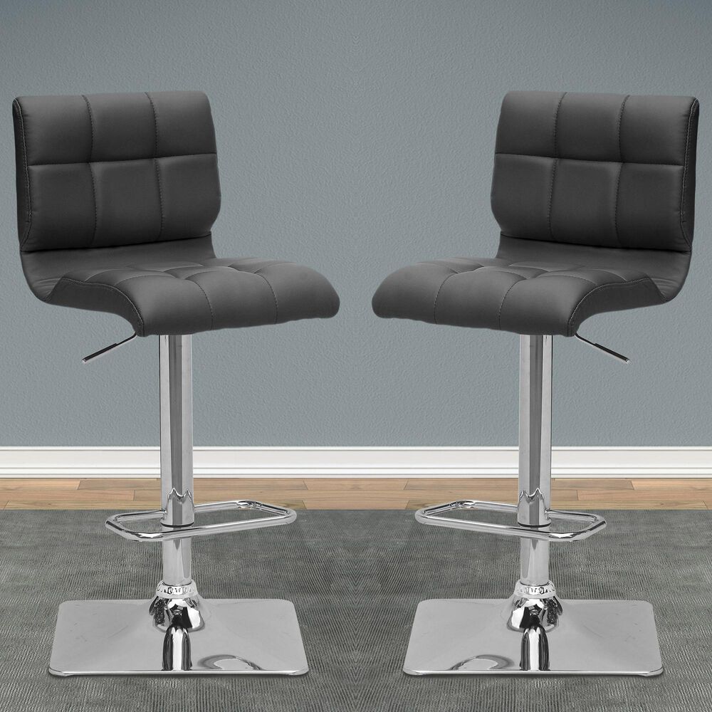 CorLiving Adjustable Bar Stool in Black (Set of 2), , large