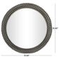 Maple and Jade 32" Round Metal Wall Mirror with Beaded Detailing in Black, , large
