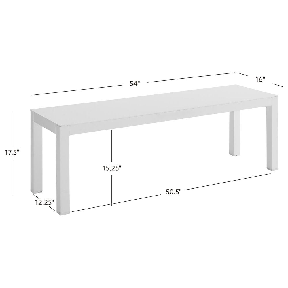 Linon Home Decor Holland Outdoor Bench in White, , large