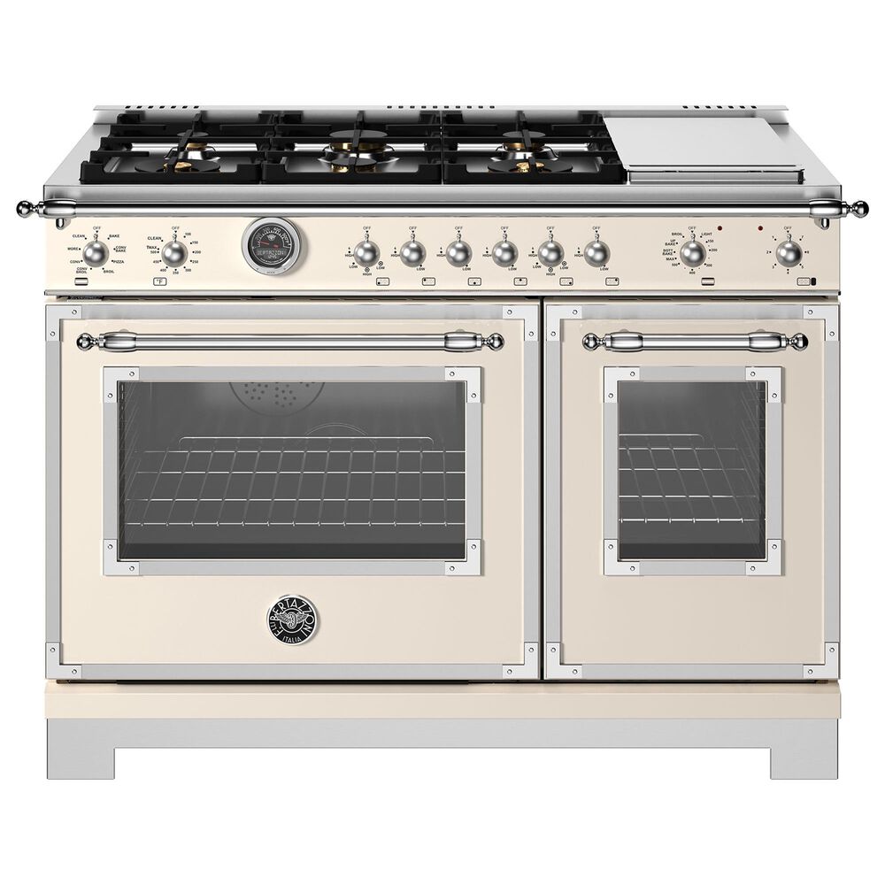 Bertazzoni Heritage 7 Cu. Ft. Freestanding Dual Fuel Range in Avorio, , large