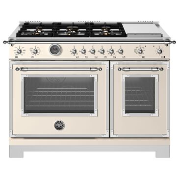 Bertazzoni Heritage 7 Cu. Ft. Freestanding Dual Fuel Range in Avorio, , large