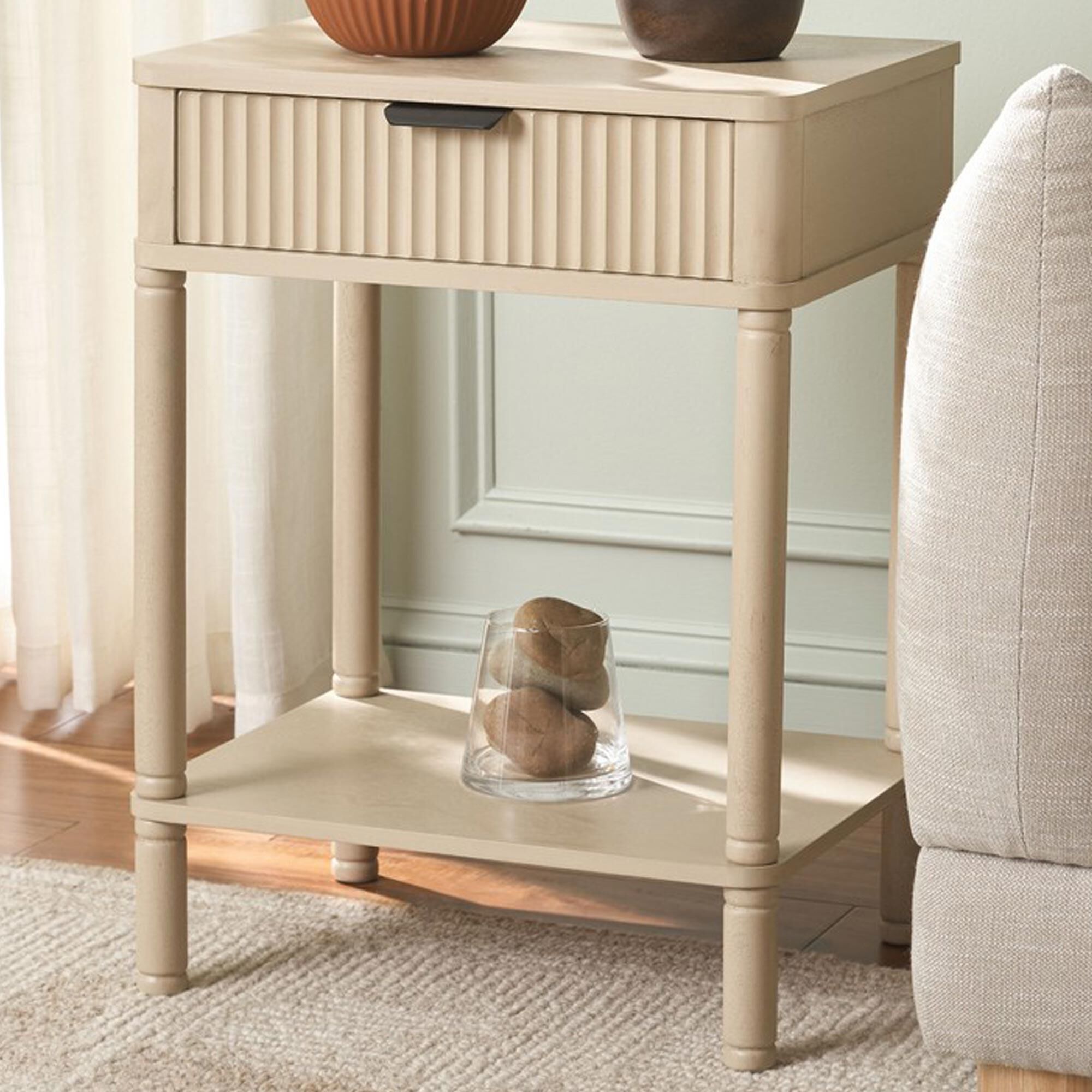 Safavieh Thurston 1-Drawer End Table in Natural