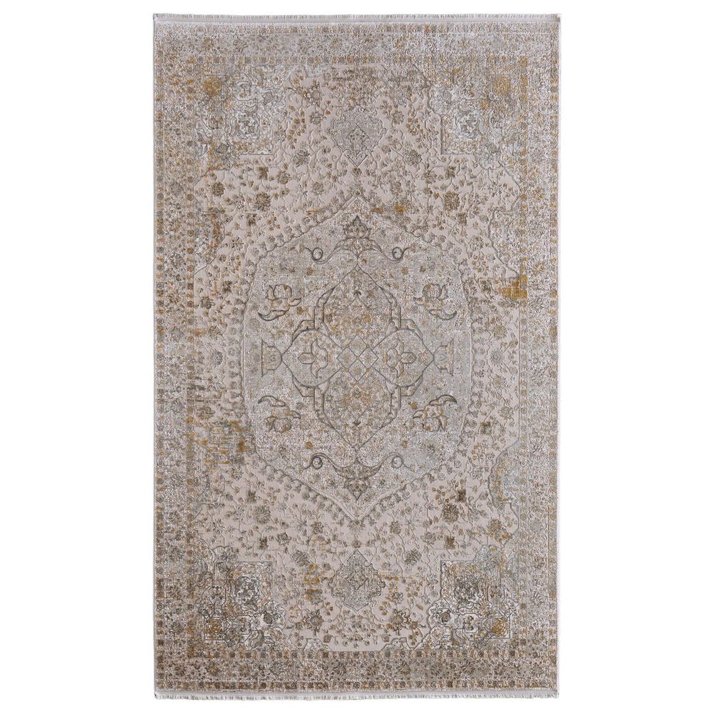 Feizy Cadiz Beige and Gray 7"9" x 11" Area Rug, , large