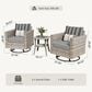 HOMLUX 3-Piece Outdoor Conversation Set in Dark Gray Stripes, , large