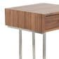 LumiSource Roman End Table in Walnut and Stainless Steel, , large