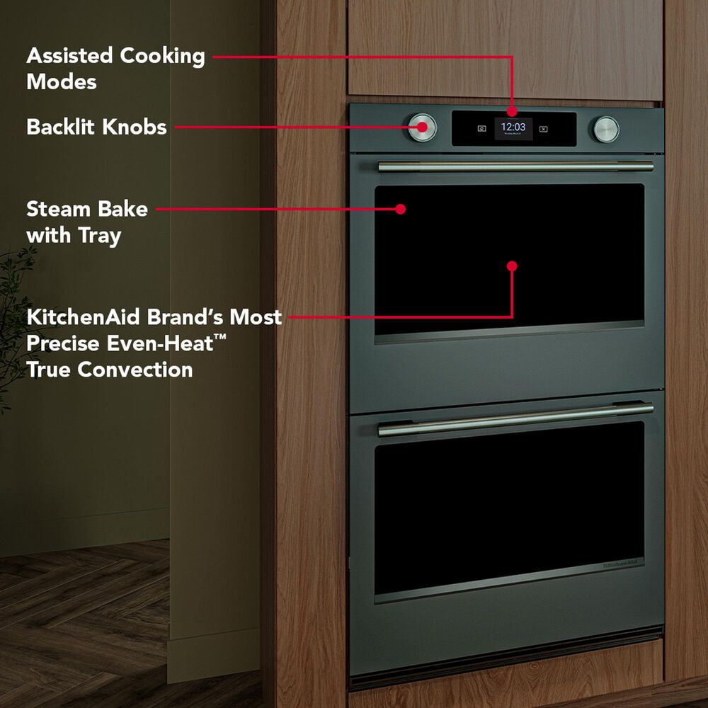KitchenAid 2-Piece Kitchen Package with Juniper 30" Smart Double Wall Oven and Black 30" Induction Cooktop, , large