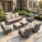 Sunwell Garden 5-Piece Patio Conversation Set with 2 Arm Chairs in Navy, , large