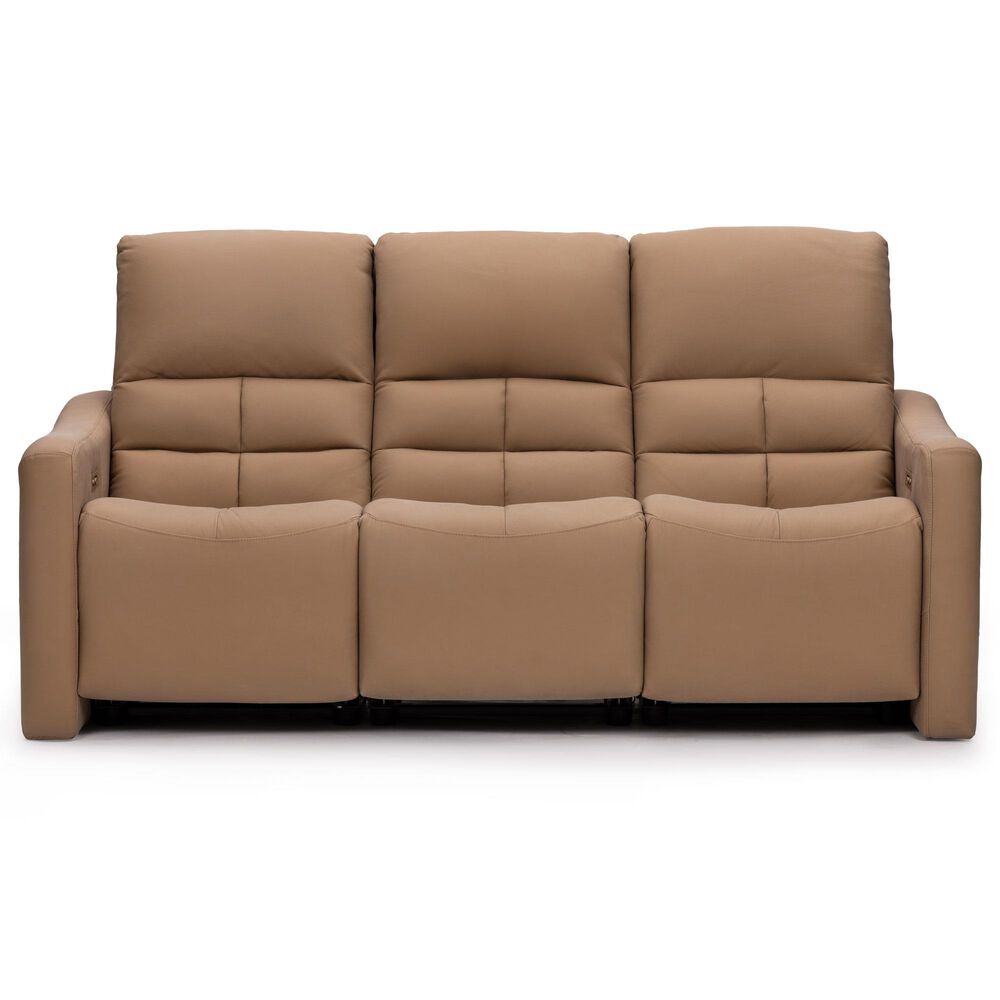 Elran Furniture Power Reclining Sofa with Power Headrests in Butternut, , large
