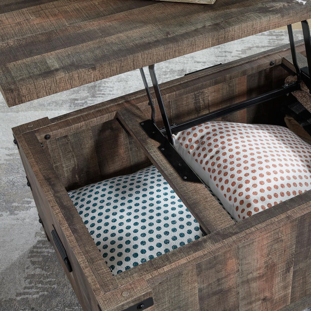 Signature Design by Ashley Hollum LiftTop Coffee Table in Rustic Brown